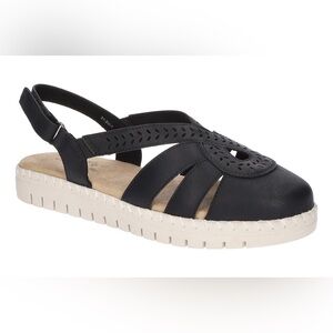 EASY STREET TILDA BLACK FISHERMAN SANDALS 9 N NARROW